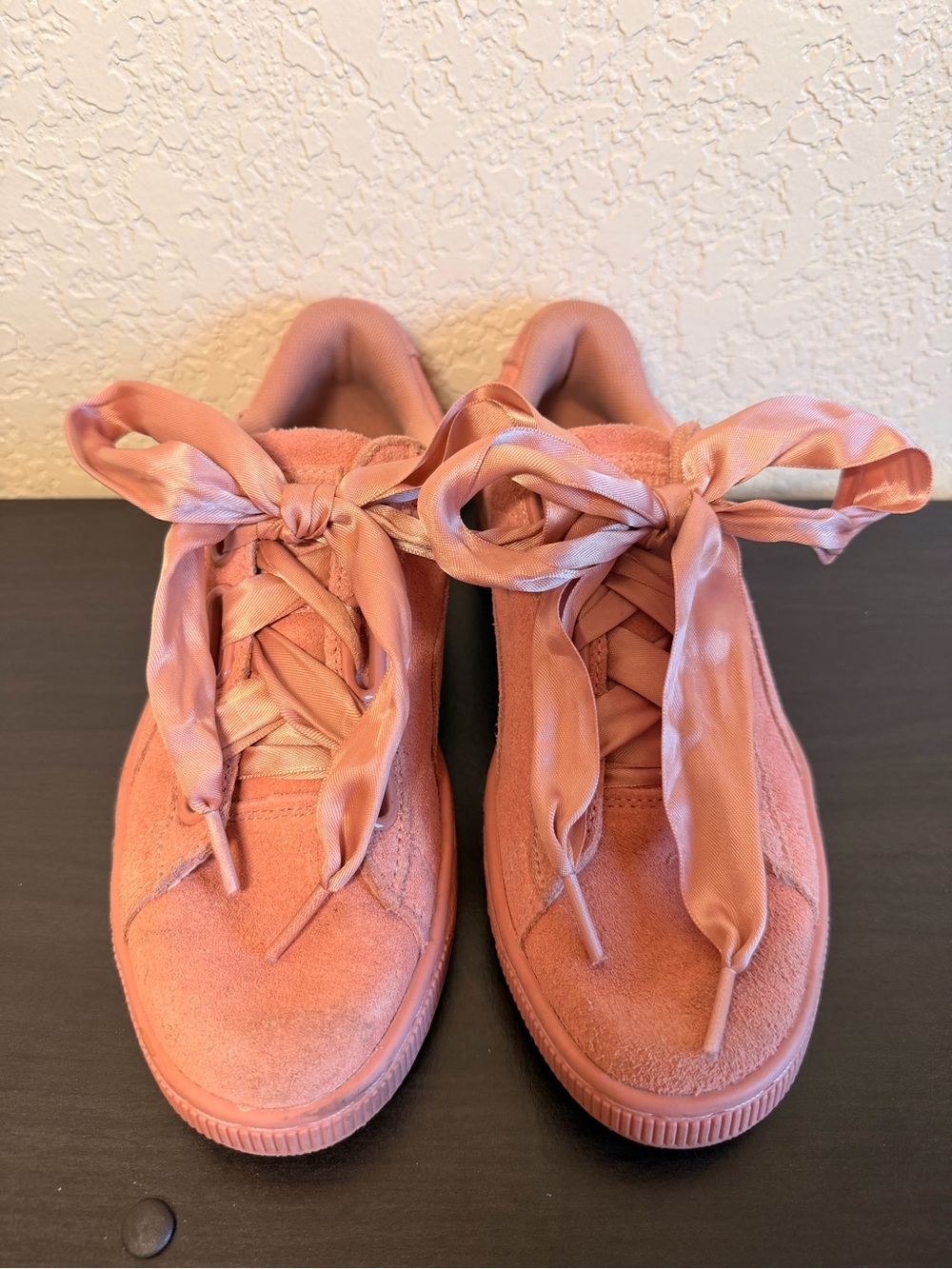 Puma Women’s Pink Suede Ribbon Lace Sneakers Shoes Ballerina Size 7.5